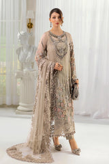 3 Piece Unstitched Embroidered Chiffon Suit | MPC-25-107 Color: Coffee Shirt