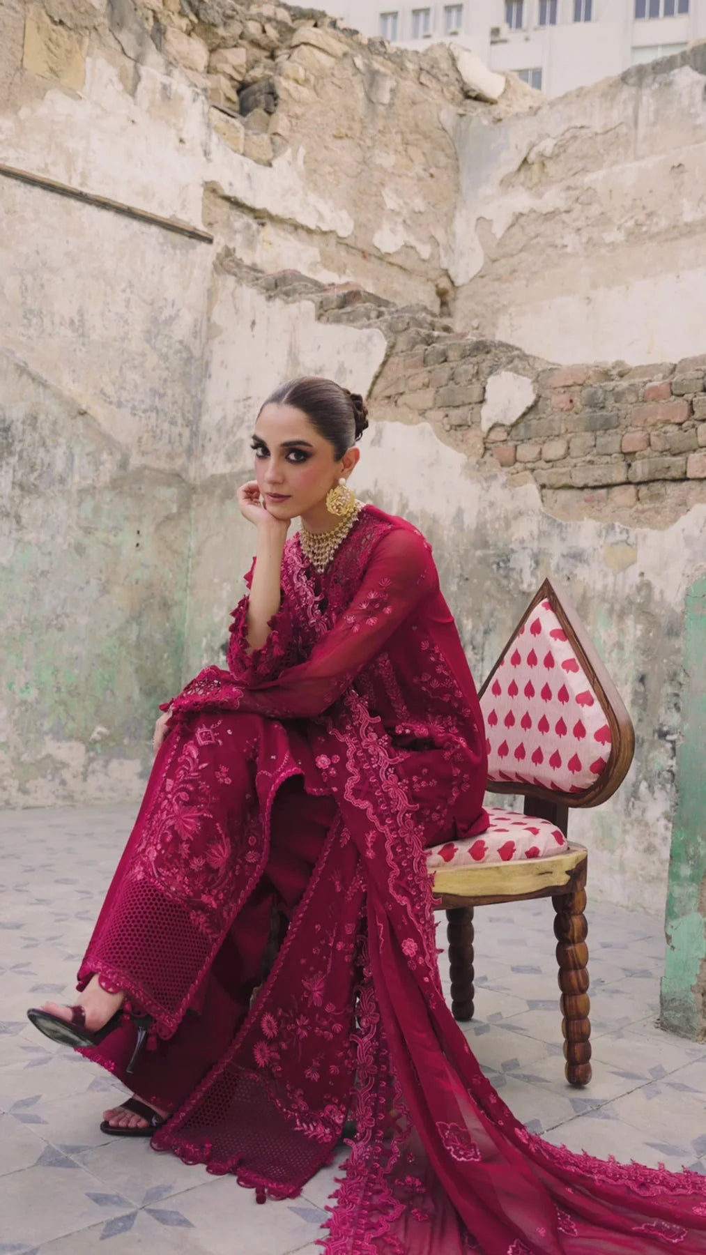 Qalamkar Embroidered Luxury Chiffon Unstitched 3Pc Suit WC-06 JAYNE